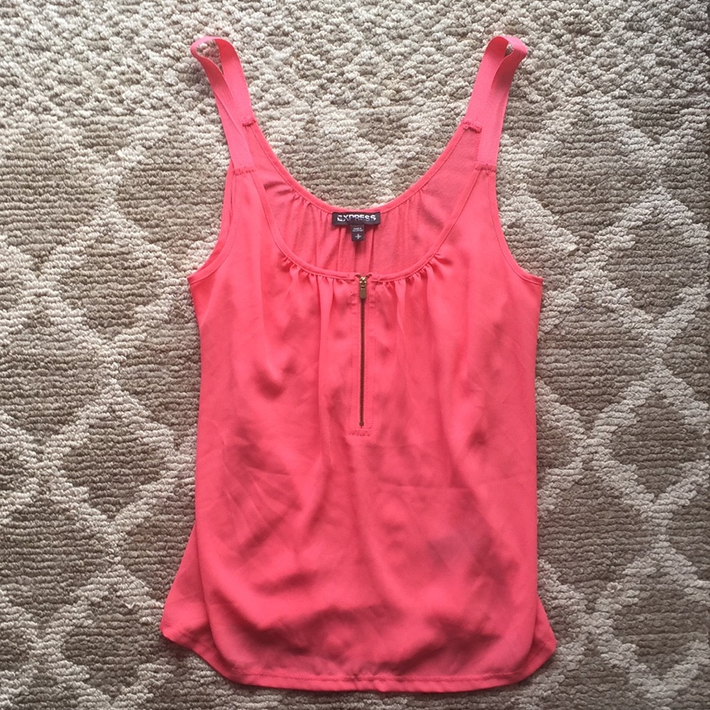 Express Pink Tank with Quarter Zip